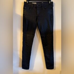 AG Adriano Goldschmied Black Skinny Shiny Jeans 27 R